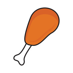 Chicken leg vector icon