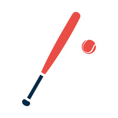 Baseball bat and ball vector illustration