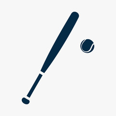 Baseball bat and ball vector illustration