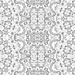 Seamless outline floral pattern