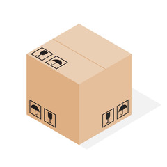 Brown closed carton delivery packaging box