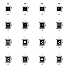 smart watch icons set vector illustration