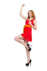 Young beautiful girl isolated on white