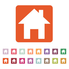 The home icon. House symbol. Flat