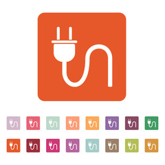 The plug icon. Electric symbol. Flat