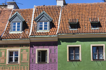 Houses and Town Hall in Old Market Square, Poznan, Poland