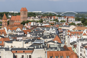 Fototapeta na wymiar Poland - Torun, city divided by Vistula river between Pomerania