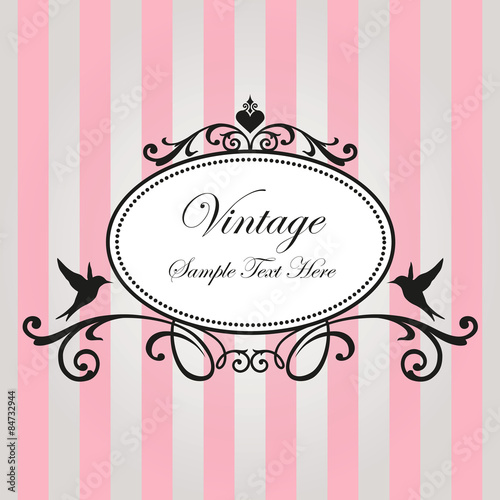 "Vintage frame on pink background" Stock image and royalty-free vector