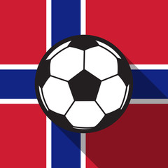 Fototapeta premium football icon with Norway flag background,long shadow vector