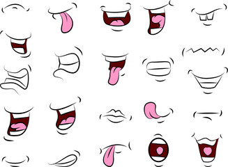 Fototapeta premium Set of mouths cartoon for you design