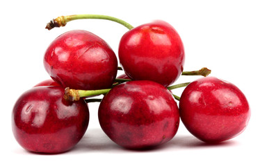  cherry berries isolated on white background