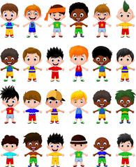 happy children boys cartoon collection