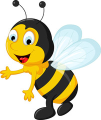 Bee cartoon flying