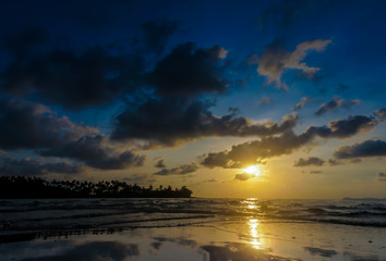 Sunset silhouette at Beach of Koh Kood