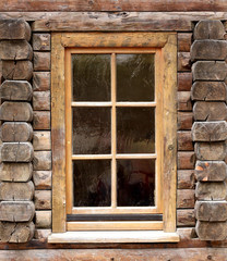 Window on an old wooden building