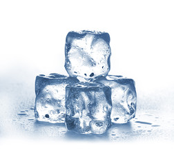 Ice cubes on white background.