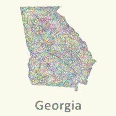 Georgia line art map