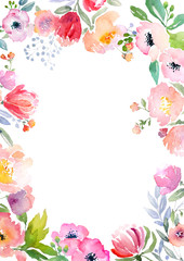 Watercolor roses card template - 84738578