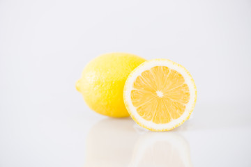 fresh lemons isolated on the white background