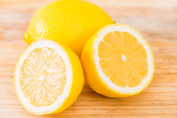 fresh lemons isolated on the white background