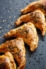 Puff pastry stuffed with mushrooms