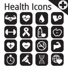 vector white fitness and health icon