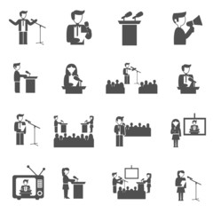 Public Speaking Icons Set