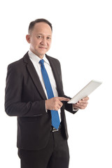 Portrait of a mature businessman with digital tablet