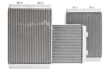 three new automotive radiator stove on a white background