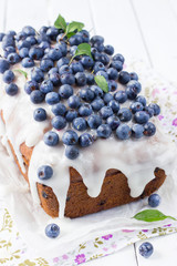 blueberry cake with sugar icing