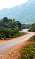 Switchback road in Laos
