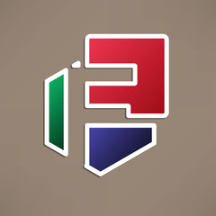 Abstract icon based on the letter f