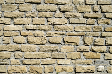 New stone cladding plates on the wall