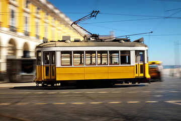 Fototapeta na wymiar Lisbon Tram Panning