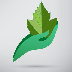 Hands and plant icon