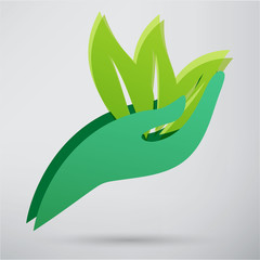 Hands and plant icon