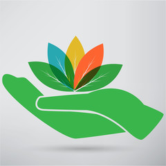 Hands and plant icon