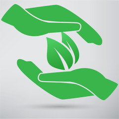 Hands and plant icon