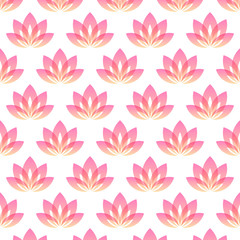 Lotus flower as symbol of yoga - seamless background