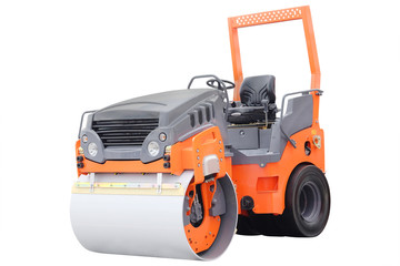 The image of a road rollers under the white background