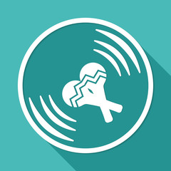 Maracas Icon on white circle with a long shadow