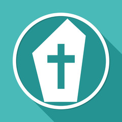 Obraz premium grave icon on white circle with a long shadow