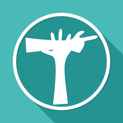 Obraz premium Icon blank road on white circle with a long shadow