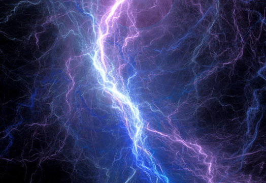 Blue and purple electric lighting, abstract electrical background