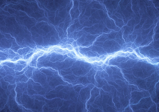Blue electric lighting, abstract electrical storm