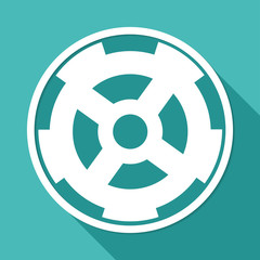 Fototapeta premium Icon gears on white circle with a long shadow