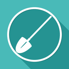 Icon Garden tools on white circle with a long shadow