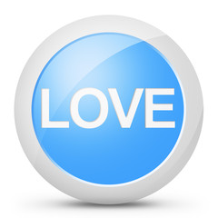 Icona amore love pulsante blu