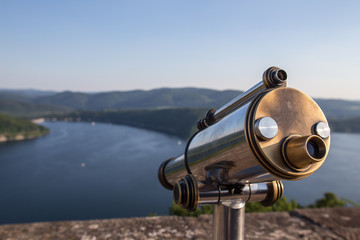edersee lake germany with telescope from castle waldeck