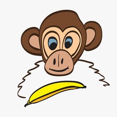 illustration of Cartoon Monkey